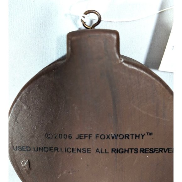 Ohio Wholesale 2006 Jeff Foxworthy Ornament 3.5 x 4-inch Brown Wood Fishing - Picture 4 of 4